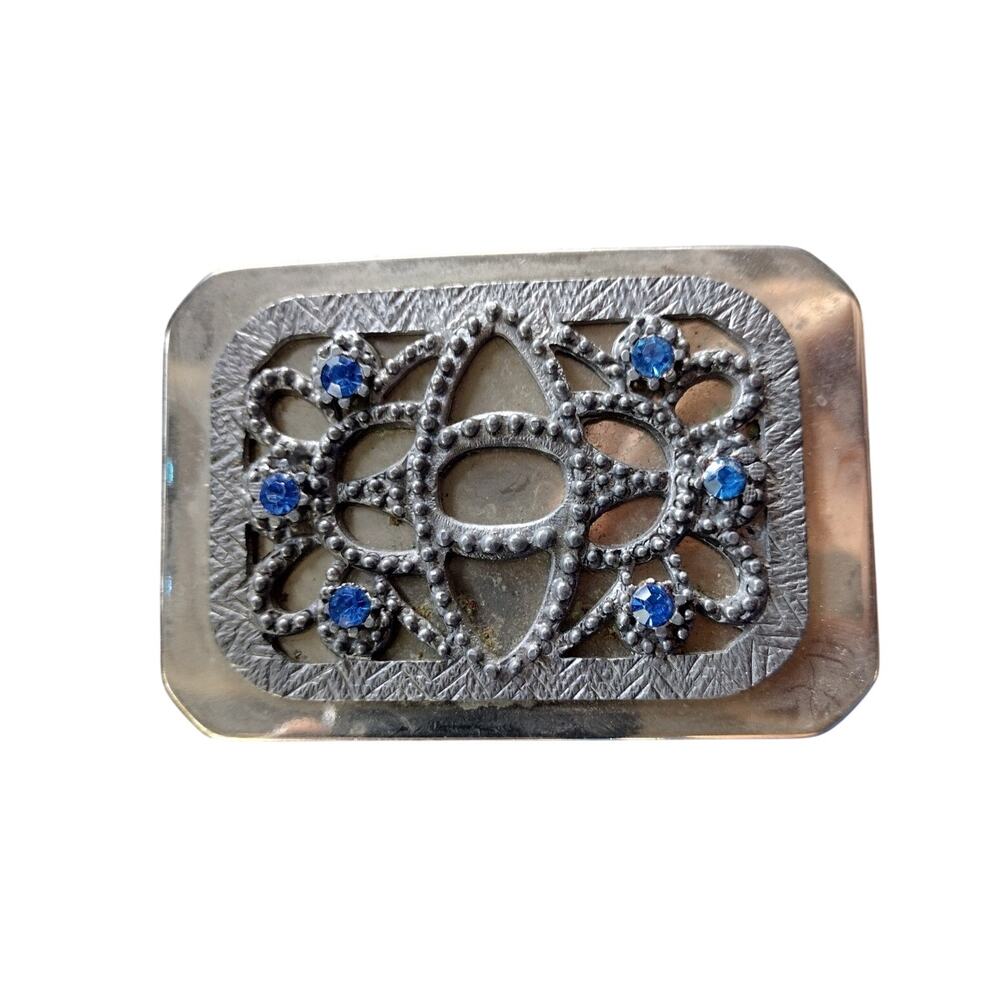 Vintage 1970s Southwestern Silver Tone Hippie Western Buckle